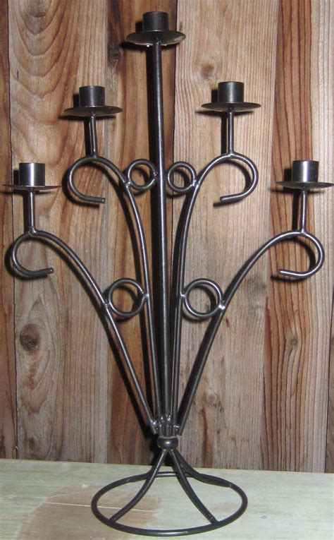 vintage black metal candle holders